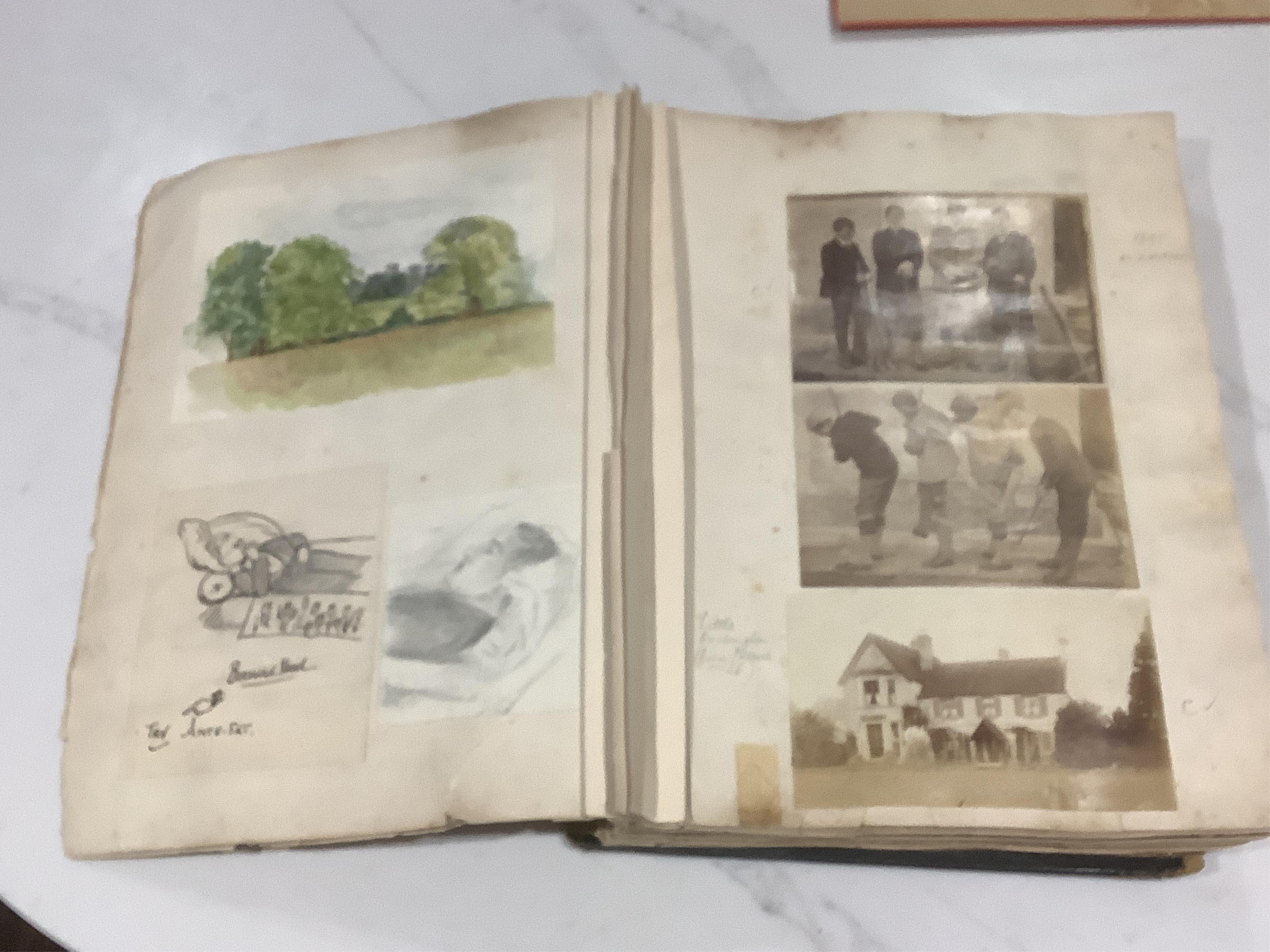 Sussex & Shoreham by Sea Interest; an incomplete album ‘The Buckingham Book’ a scrapbook compiled by the Head Family of Buckingham House, Old Shoreham, circa 1889-1905, with three unused rolls of tickets for the Old Shor